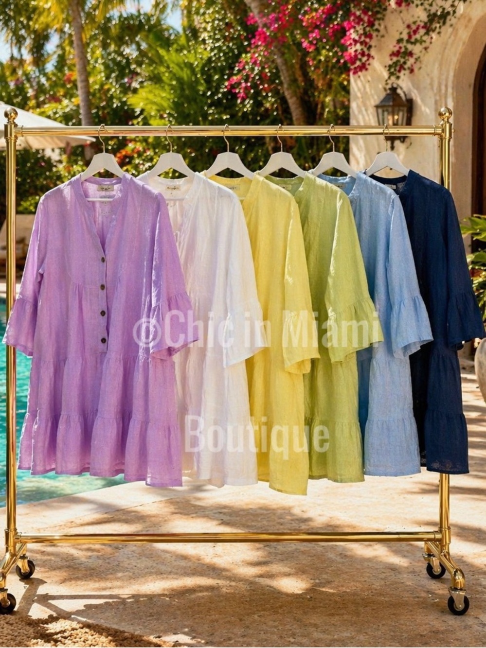 Puro Lino Made in Italy Linen Short Dress